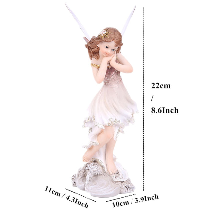 Resin Fairy with Unicorn Figurines Home Desk Decoration
