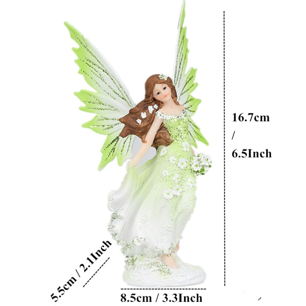 Resin Fairy with Unicorn Figurines Home Desk Decoration