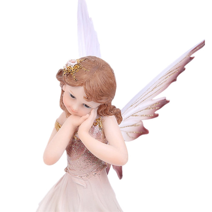 Resin Fairy with Unicorn Figurines Home Desk Decoration