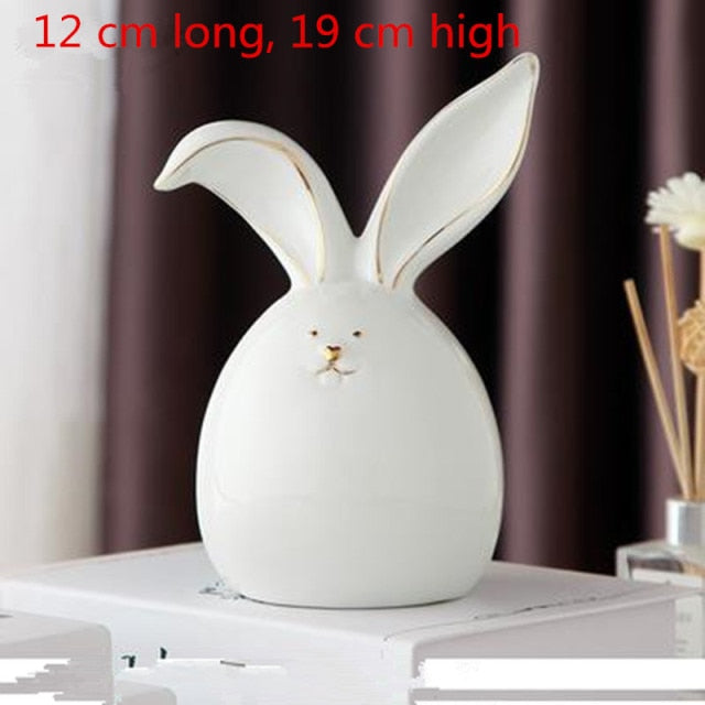 Cute Ceramic Rabbit Home Office Decor