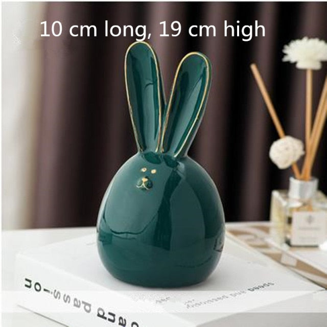 Cute Ceramic Rabbit Home Office Decor