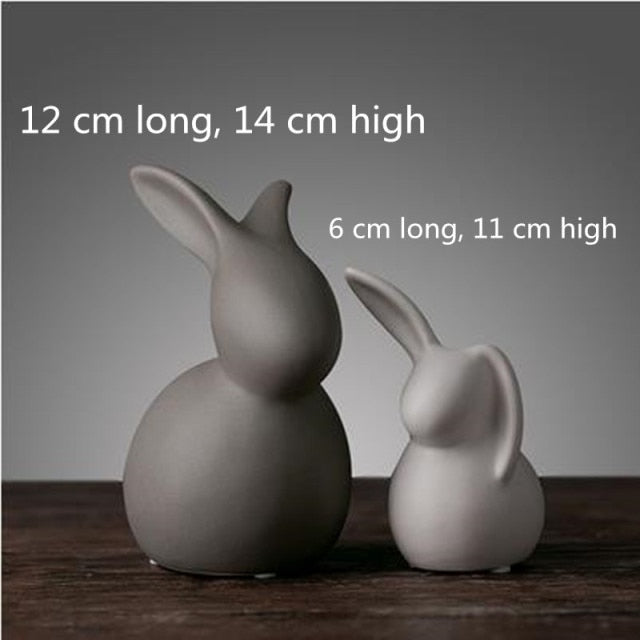 Cute Ceramic Rabbit Home Office Decor