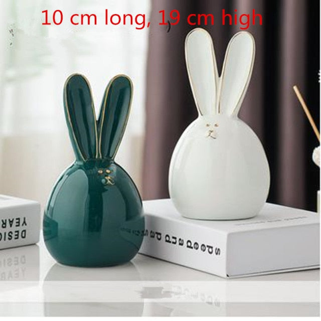 Cute Ceramic Rabbit Home Office Decor