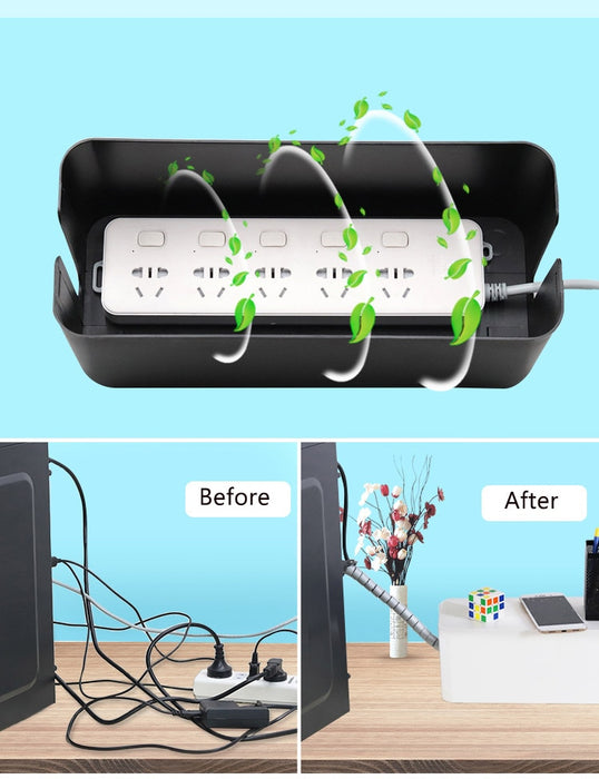 Plastic Cable Storage Box Home Office Decor