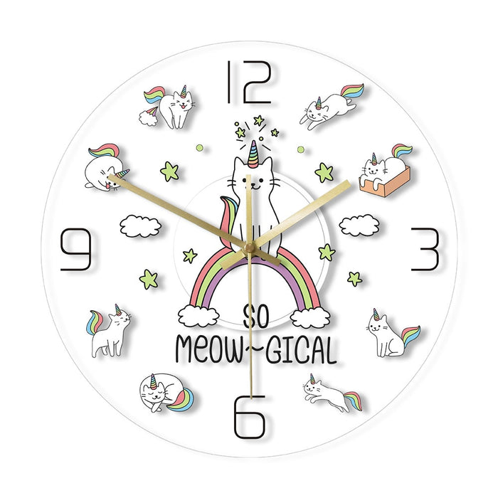 Cute Cat Unicorn Unique LED Style Decorative Wall Clock