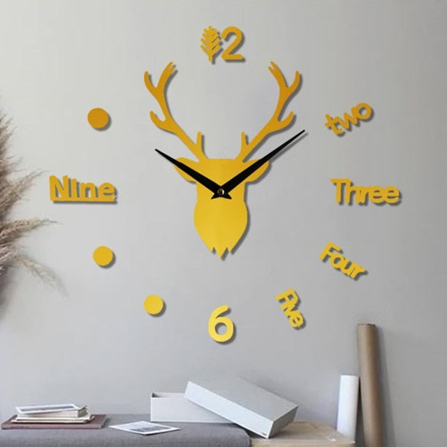 3D Deer DIY Wall Clock