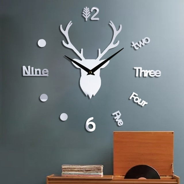 3D Deer DIY Wall Clock