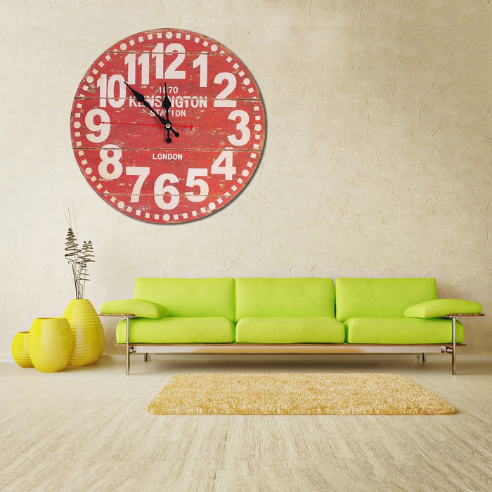 Large Vintage Wooden Wall Clock