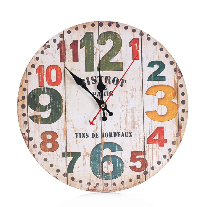 Large Vintage Wooden Wall Clock
