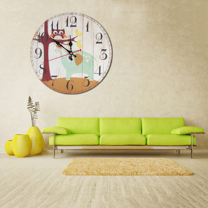 Large Vintage Wooden Wall Clock