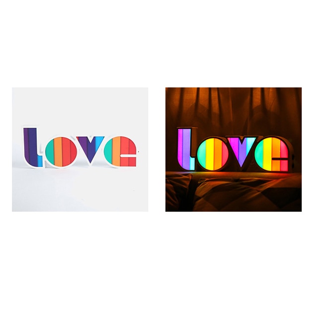 LED LOVE LOVE Sign Desk Light Home Decor