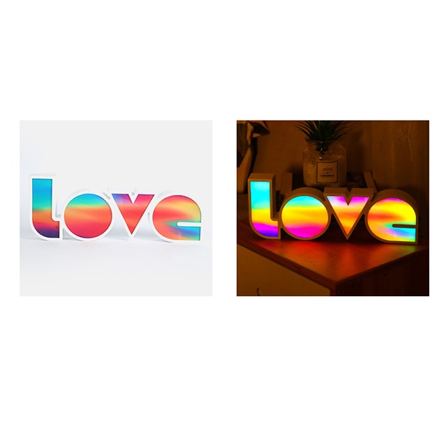 LED LOVE LOVE Sign Desk Light Home Decor