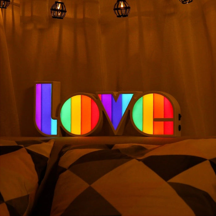LED LOVE LOVE Sign Desk Light Home Decor