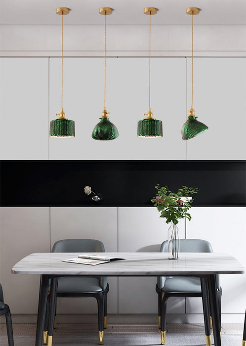 Glass Stone Pendant LED Ceiling Lamp Decorations