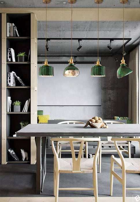 Glass Stone Pendant LED Ceiling Lamp Decorations