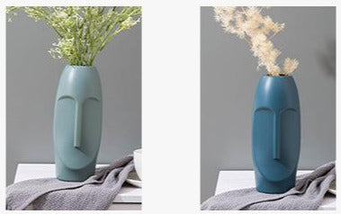 Moai Style Plastic Vase Home Office Decor