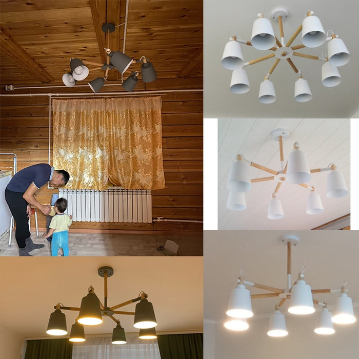 Modern Chandelier Wood Design Ceiling Lamp Decorations