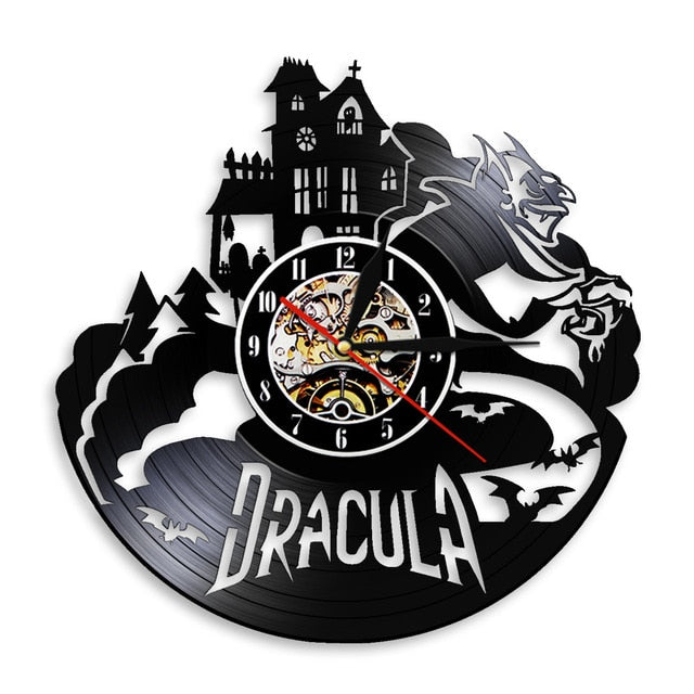 Dracula king of Vampire Design Vinyl Record Wall Clock