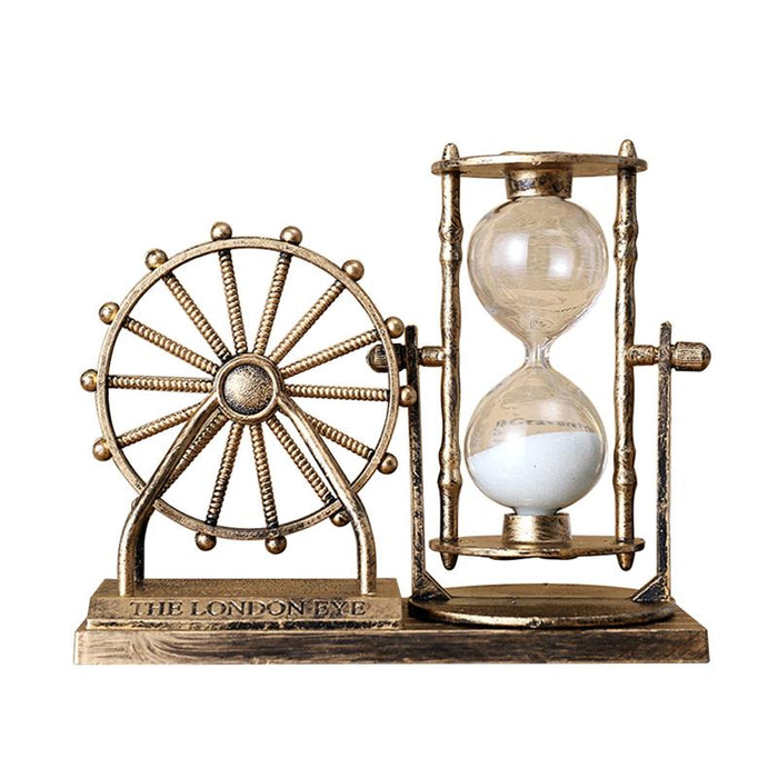 Vintage Ferris Wheel with Hourglass Home Desk Decoration