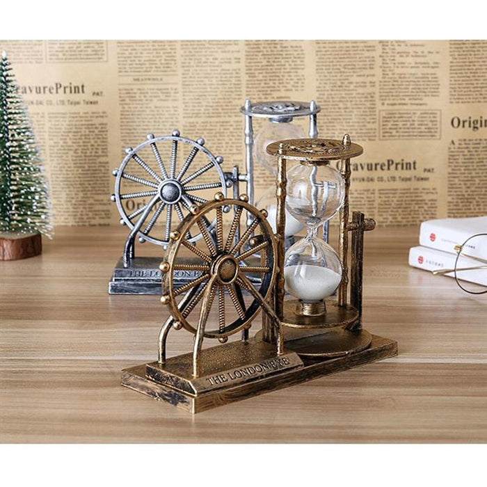 Vintage Ferris Wheel with Hourglass Home Desk Decoration