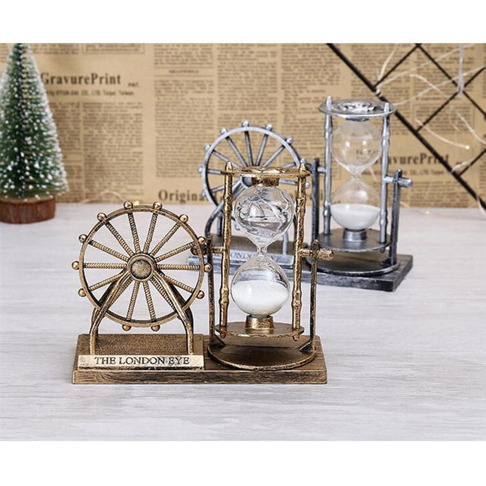 Vintage Ferris Wheel with Hourglass Home Desk Decoration