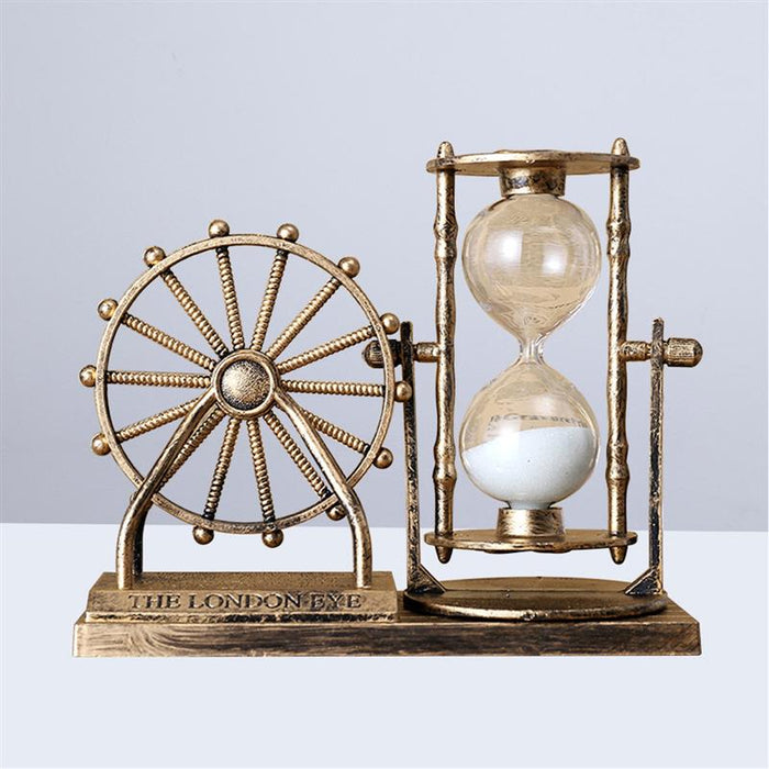 Vintage Ferris Wheel with Hourglass Home Desk Decoration