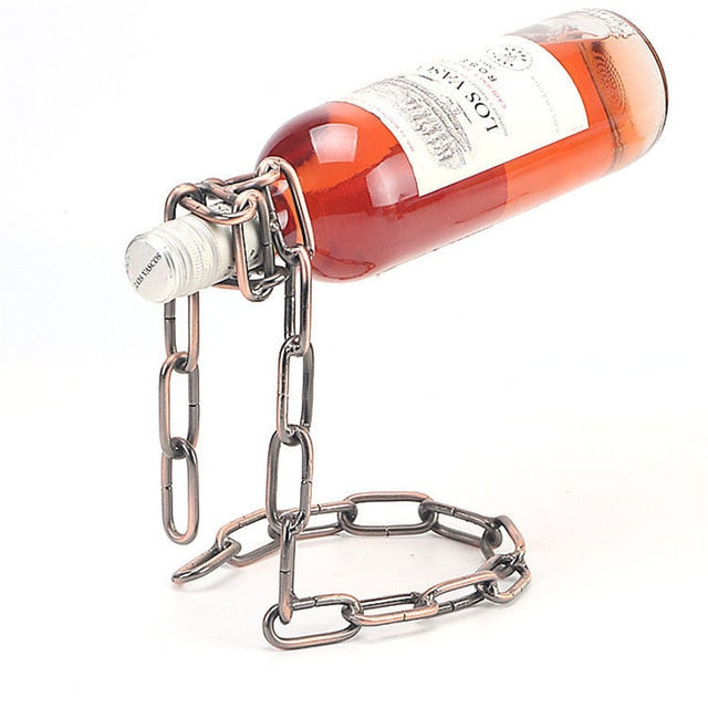 Stylish Iron Chain Wine Holder Home Decor