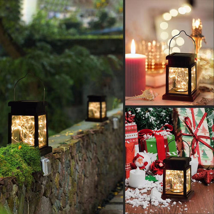 Solar Powered LED Twinkle Candle Lantern Outdoor Light
