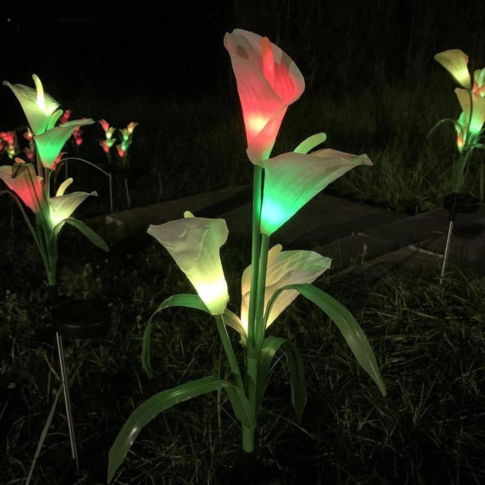 Solar Lily Flower Stake Outdoor Light