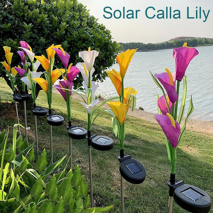 Solar Lily Flower Stake Outdoor Light