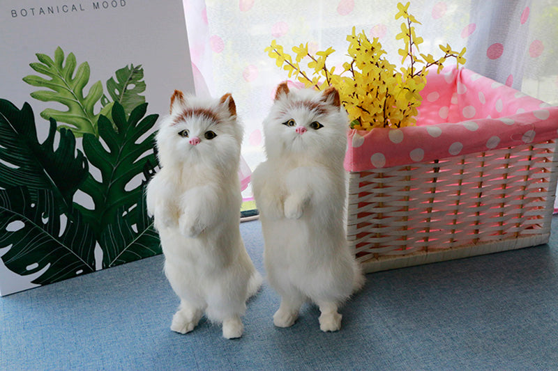 Cute Plush Cat Figurine Home Desk Decoration