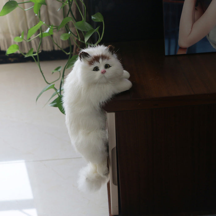 Cute Plush Cat Figurine Home Desk Decoration