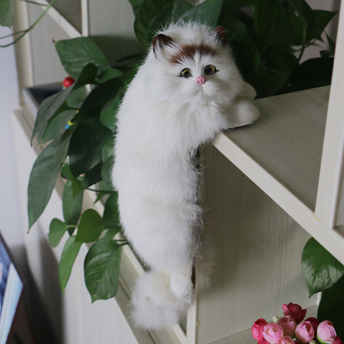 Cute Plush Cat Figurine Home Desk Decoration