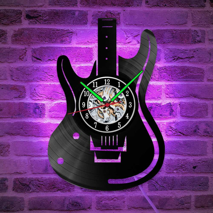 Guitar Style Vinyl Record Wall Clock
