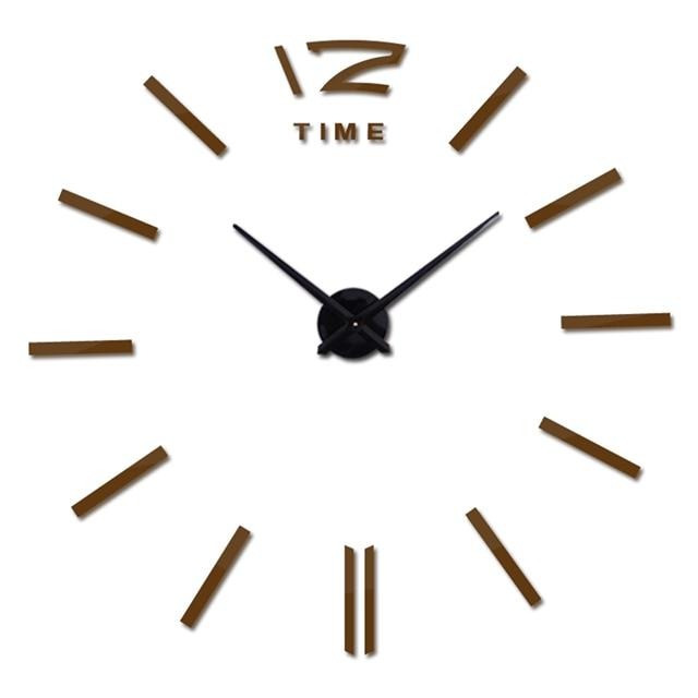 Huge DIY 3D Mirror Sticker Wall Clock