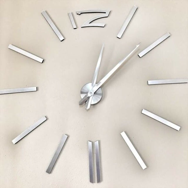 Huge DIY 3D Mirror Sticker Wall Clock