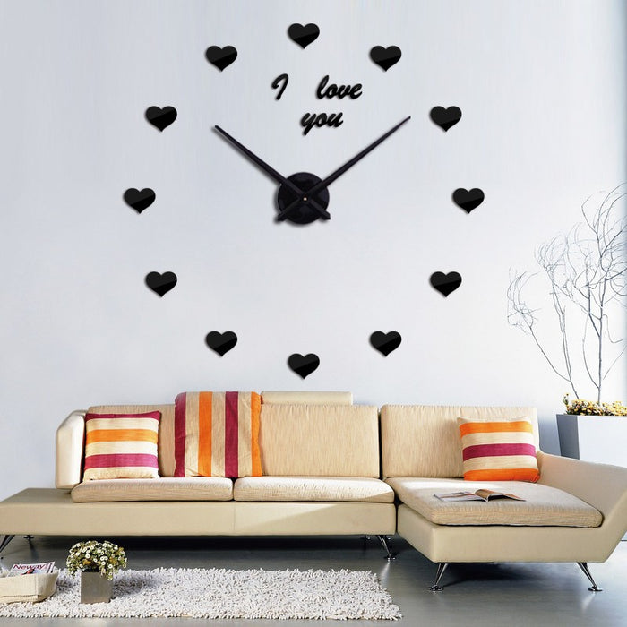 Heart Dial DIY Sticker Wall Clock