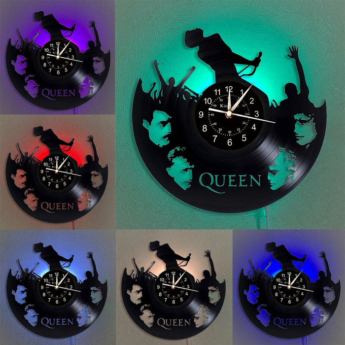 Queen Band Silhouette Vinyl Wall Clock