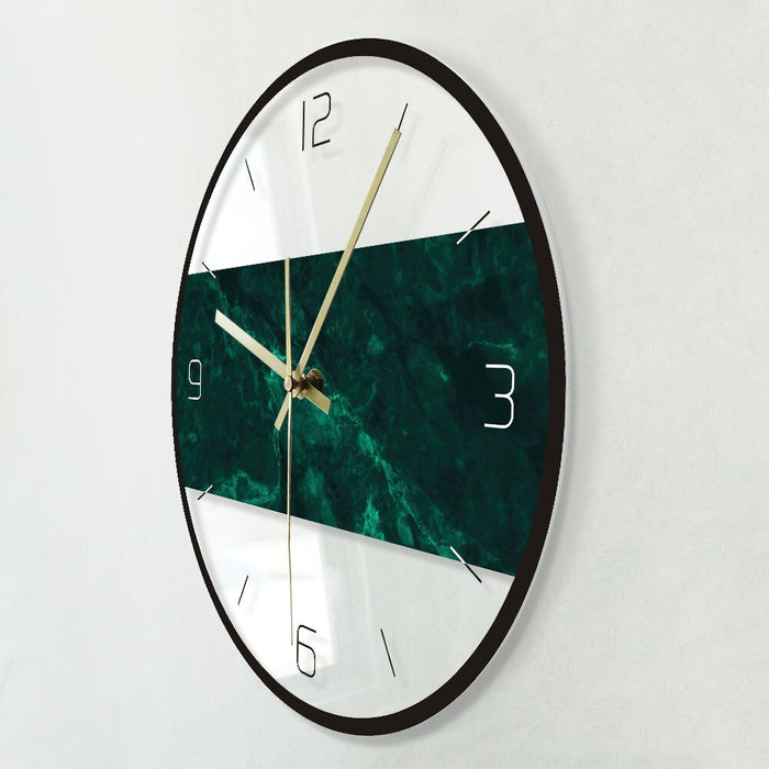 Green Marble Design Modern Wall Clock