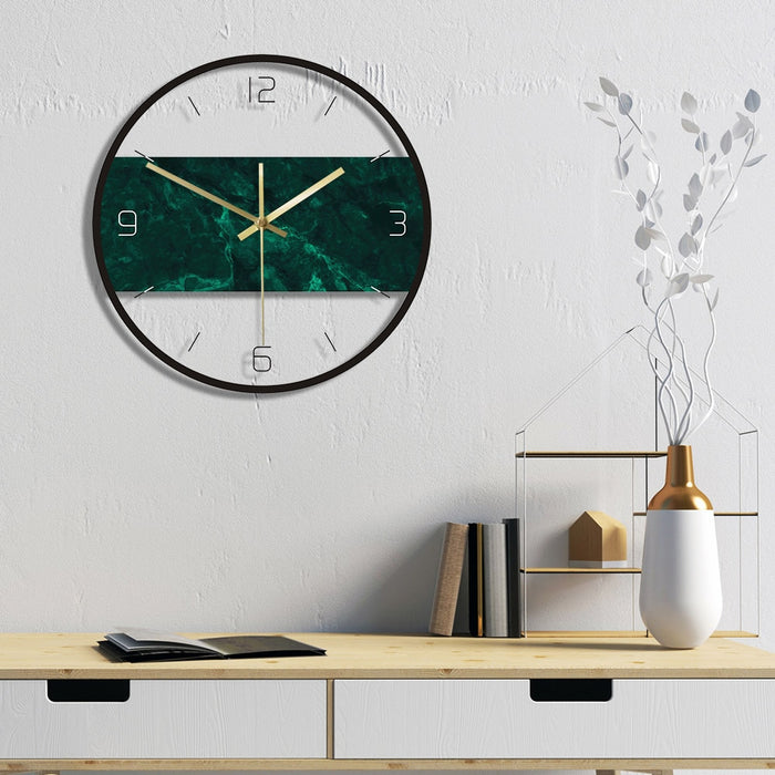 Green Marble Design Modern Wall Clock