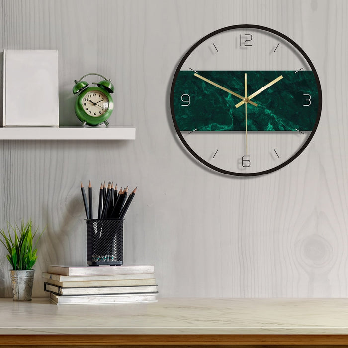 Green Marble Design Modern Wall Clock