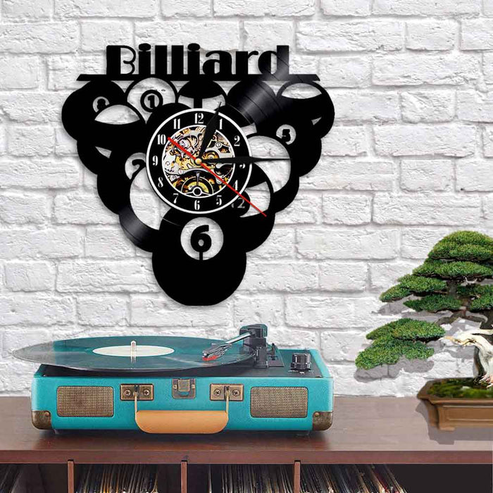 Billiard Ball Set Vinyl Record Wall Clock