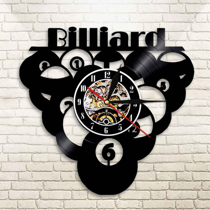 Billiard Ball Set Vinyl Record Wall Clock