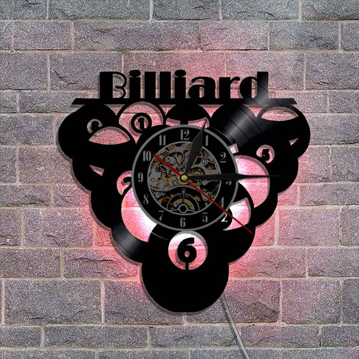 Billiard Ball Set Vinyl Record Wall Clock
