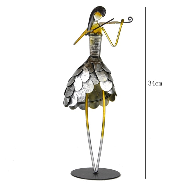 Retro Girls Band Metal Sculpture Home Office Decor
