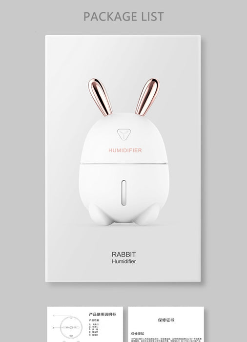 300ML Air Humidifier Cute Rabbit Design Home Wellness