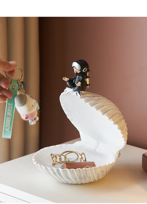 Diver with Shell Storage Figurine Home Office Decor
