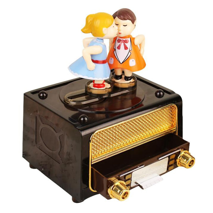 Lovely Kissing Couple Music Box Desk Decor