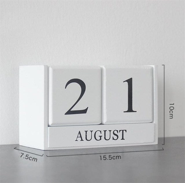 Creative Wooden Calendar Table Home Office Decor