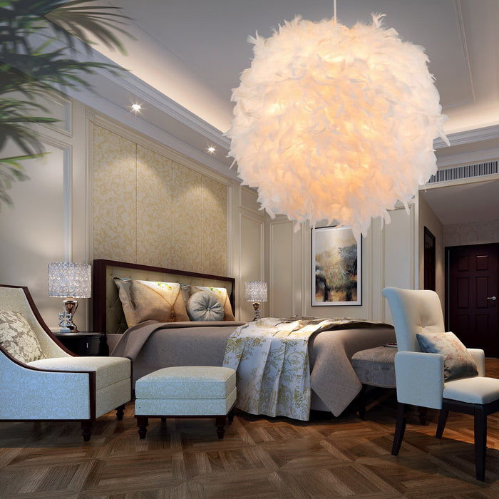 Ceiling Droplight Feather Modern Home Decoration
